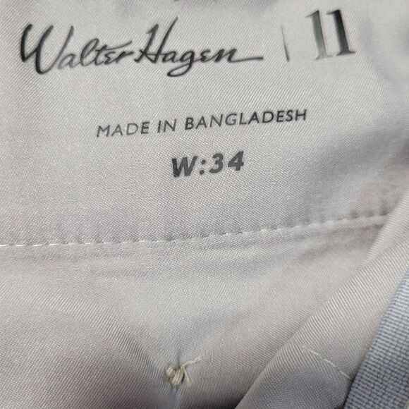 Walter Hagen Shorts Men Size 34 Seersucker Golf Gripper Stretch Waistband Green - Picture 12 of 15